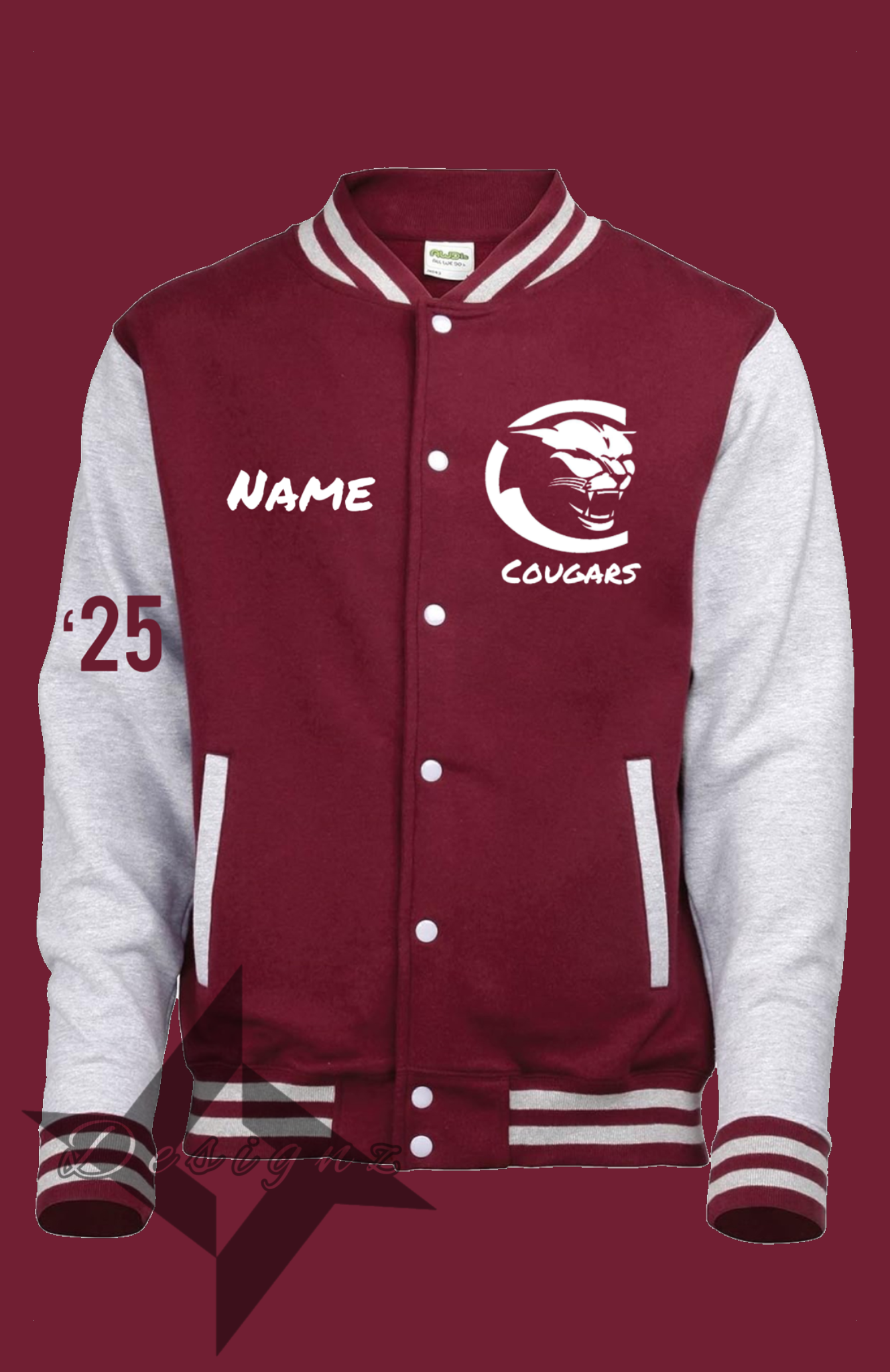 Corcoran cougars varsity jacket (cotton) (name and graduation year included)